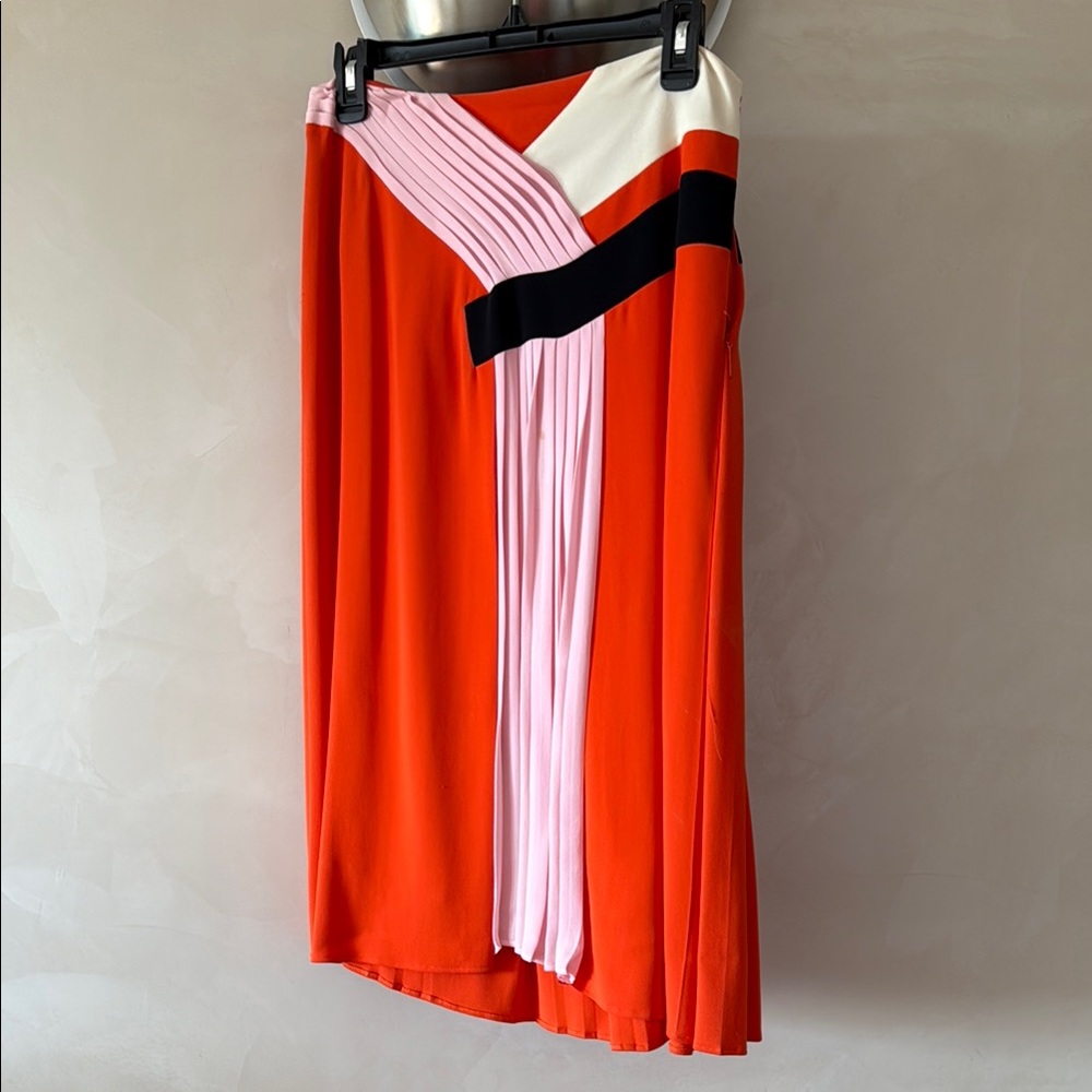 Emilio Pucci Orange Asymmetrical Wrap Midi Skirt